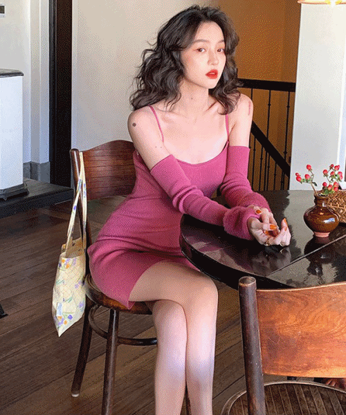 [WOOL6%] 우티 슬림 민소매 퍼토시 섹시 모임룩 미니원피스 (핑크,블랙)